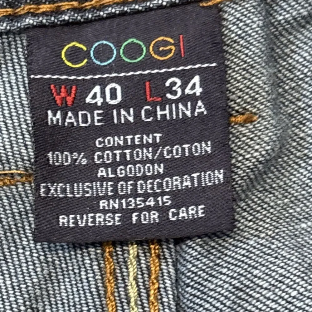 Coogi Australia Jeans Mens 40X34 Measures 40X33 Embroidered Baggy Skater Grunge‎